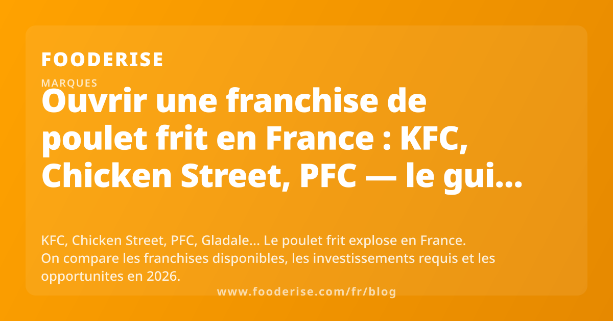 Ouvrir une franchise de poulet frit en France : KFC, Chicken Street ...